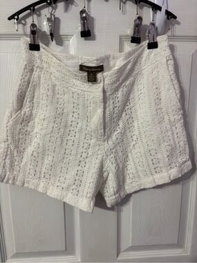 Tommy Bahama White Crochet Lace Bermuda Shorts